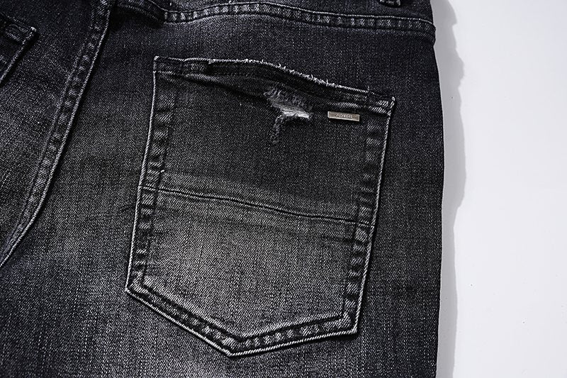 AMIRI Black Distressed Letter Graphic Jeans