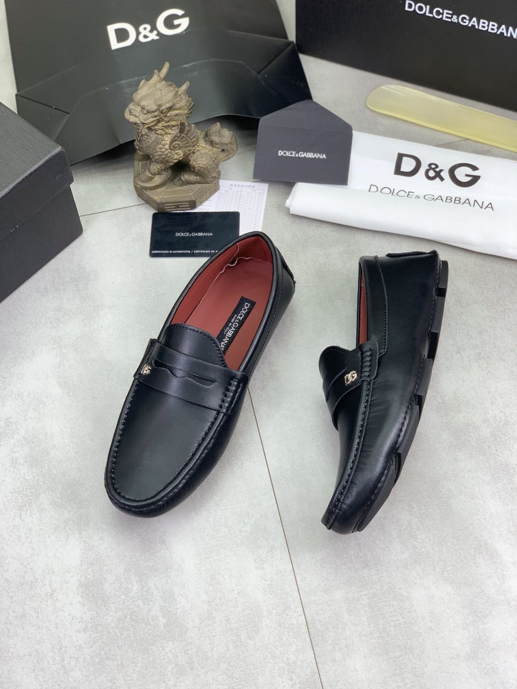 Dolce & Gabbana Navy Driving Loafers