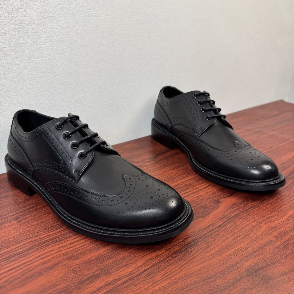 Prada Men's Burnished Brogue Derby Shoes